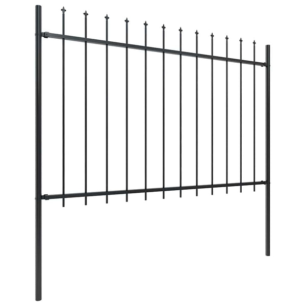 vidaXL Garden Fence Woerden with Spear Top Steel 181 x 120 cm Black