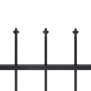 vidaXL Garden Fence Woerden with Spear Top Steel 181 x 120 cm Black
