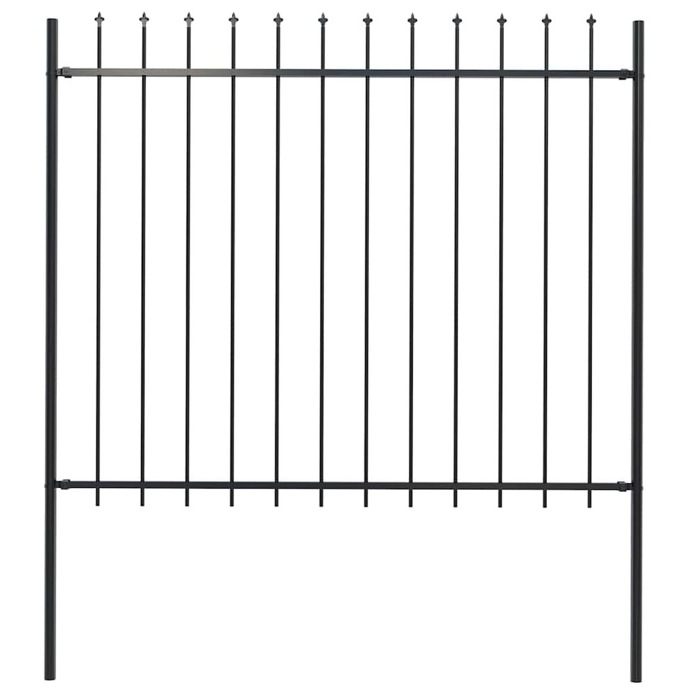 vidaXL Woerden Garden Fence with Spear Top Steel 181 x 150 cm Black