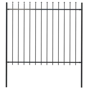 vidaXL Woerden Garden Fence with Spear Top Steel 181 x 150 cm Black