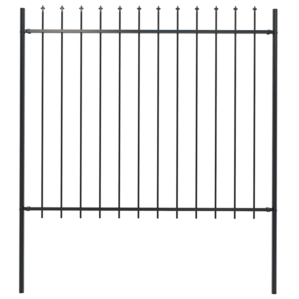 vidaXL Woerden Garden Fence with Spear Top Steel 181 x 150 cm Black