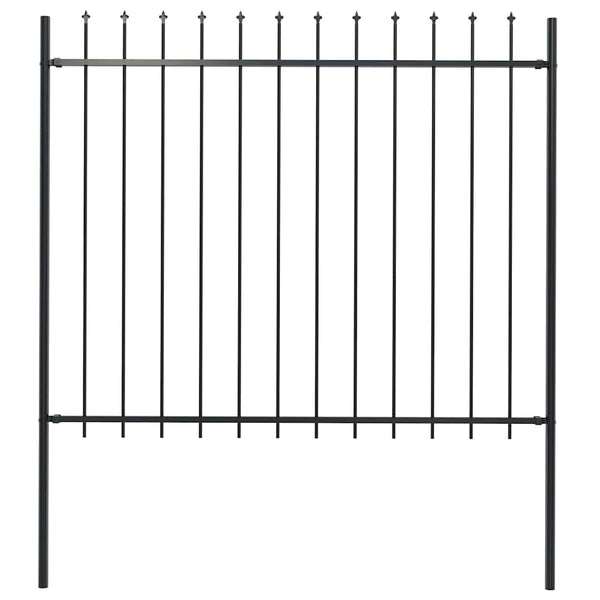 vidaXL Woerden Garden Fence with Spear Top Steel 181 x 150 cm Black