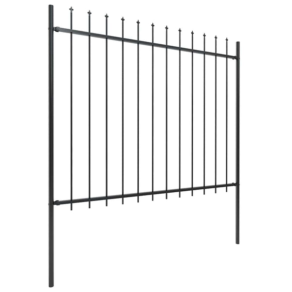 vidaXL Woerden Garden Fence with Spear Top Steel 181 x 150 cm Black