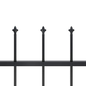 vidaXL Woerden Garden Fence with Spear Top Steel 181 x 150 cm Black