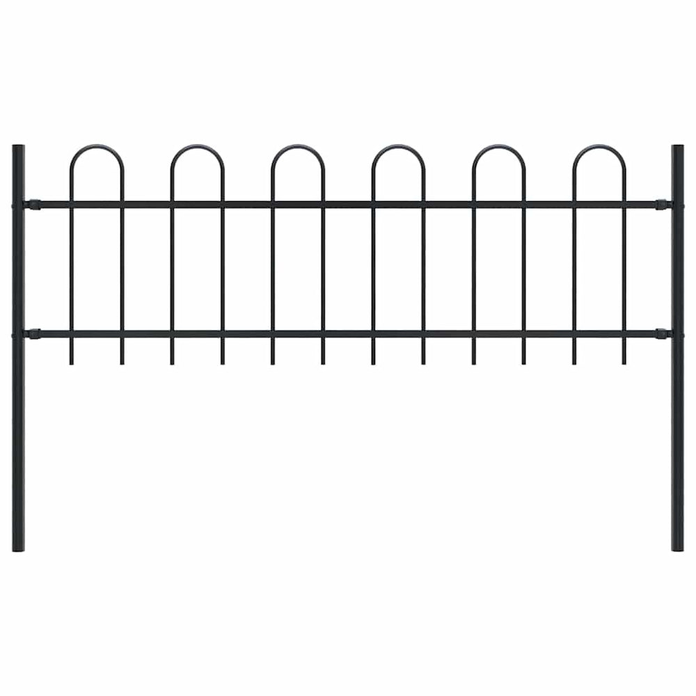 vidaXL Garden Fence BOXTEL with Arch Top Steel 181 x 60 cm Black