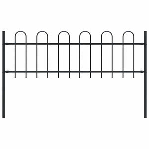 vidaXL Garden Fence BOXTEL with Arch Top Steel 181 x 60 cm Black