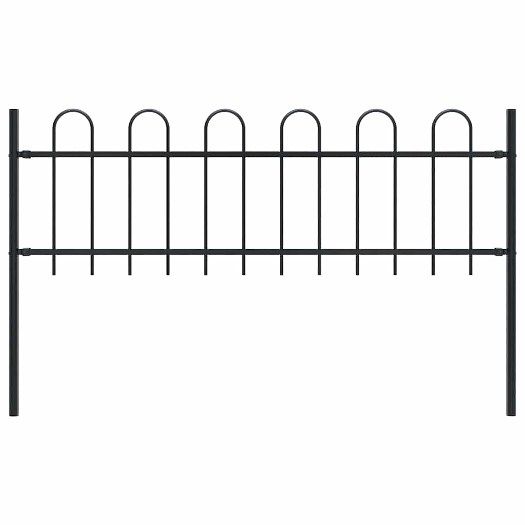 vidaXL Garden Fence BOXTEL with Arch Top Steel 181 x 60 cm Black