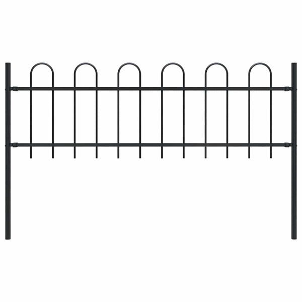 vidaXL Garden Fence BOXTEL with Arch Top Steel 181 x 60 cm Black