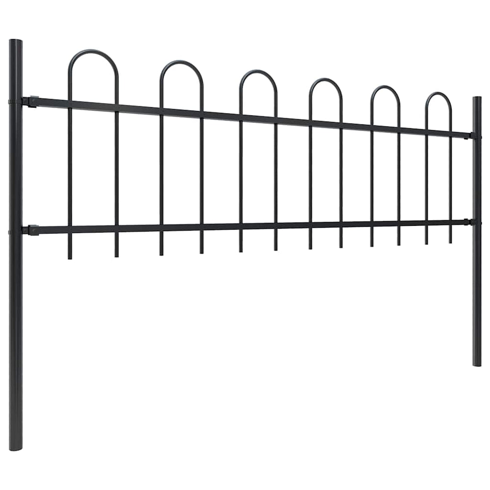 vidaXL Garden Fence BOXTEL with Arch Top Steel 181 x 60 cm Black