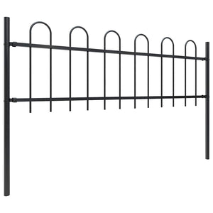 vidaXL Garden Fence BOXTEL with Arch Top Steel 181 x 60 cm Black