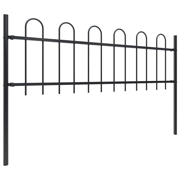 vidaXL Garden Fence BOXTEL with Arch Top Steel 181 x 60 cm Black