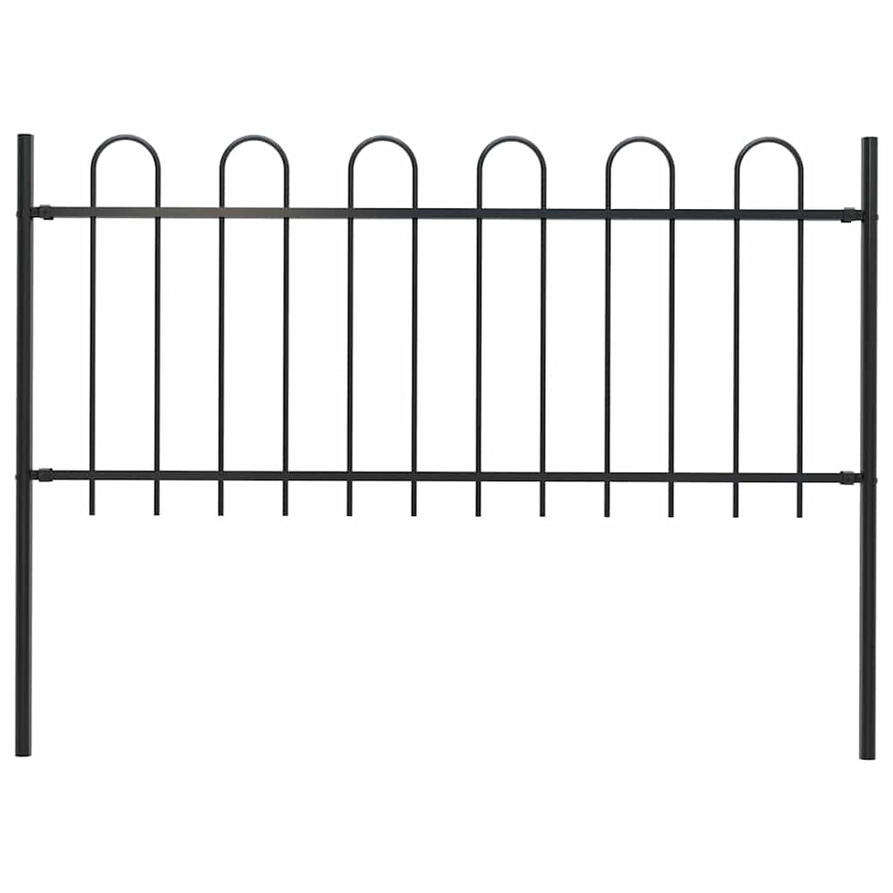 vidaXL Garden Fence BOXTEL with Arch Top Steel 181 x 80 cm Black