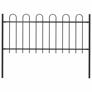 vidaXL Garden Fence BOXTEL with Arch Top Steel 181 x 80 cm Black