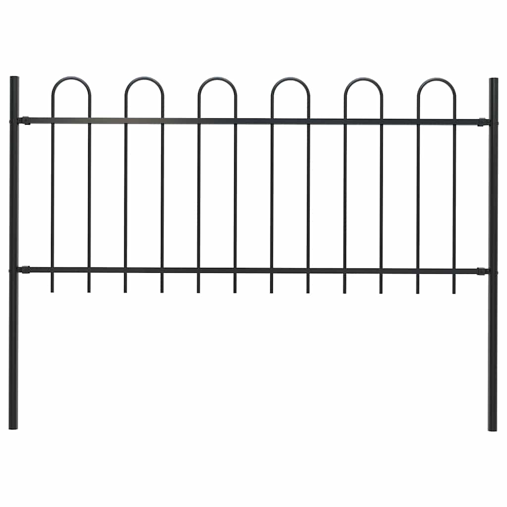 vidaXL Garden Fence BOXTEL with Arch Top Steel 181 x 80 cm Black