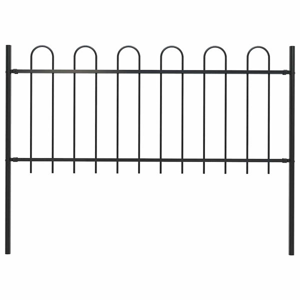 vidaXL Garden Fence BOXTEL with Arch Top Steel 181 x 80 cm Black