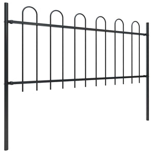vidaXL Garden Fence BOXTEL with Arch Top Steel 181 x 80 cm Black