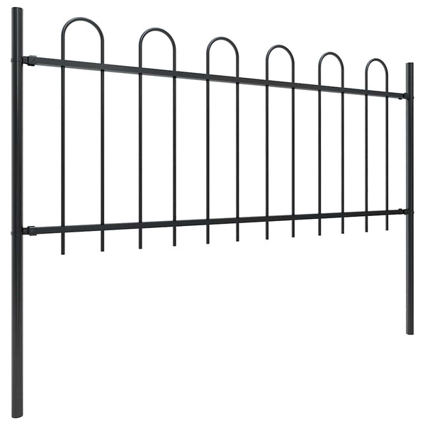 vidaXL Garden Fence BOXTEL with Arch Top Steel 181 x 80 cm Black