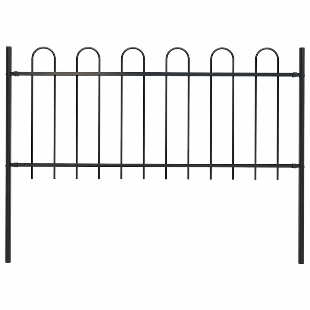 vidaXL Garden Fence BOXTEL with Arch Top Steel 181 x 100 cm Black