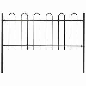 vidaXL Garden Fence BOXTEL with Arch Top Steel 181 x 100 cm Black