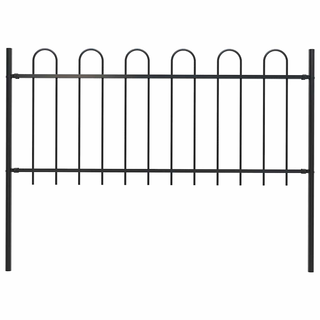 vidaXL Garden Fence BOXTEL with Arch Top Steel 181 x 100 cm Black