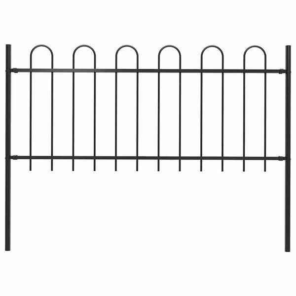 vidaXL Garden Fence BOXTEL with Arch Top Steel 181 x 100 cm Black