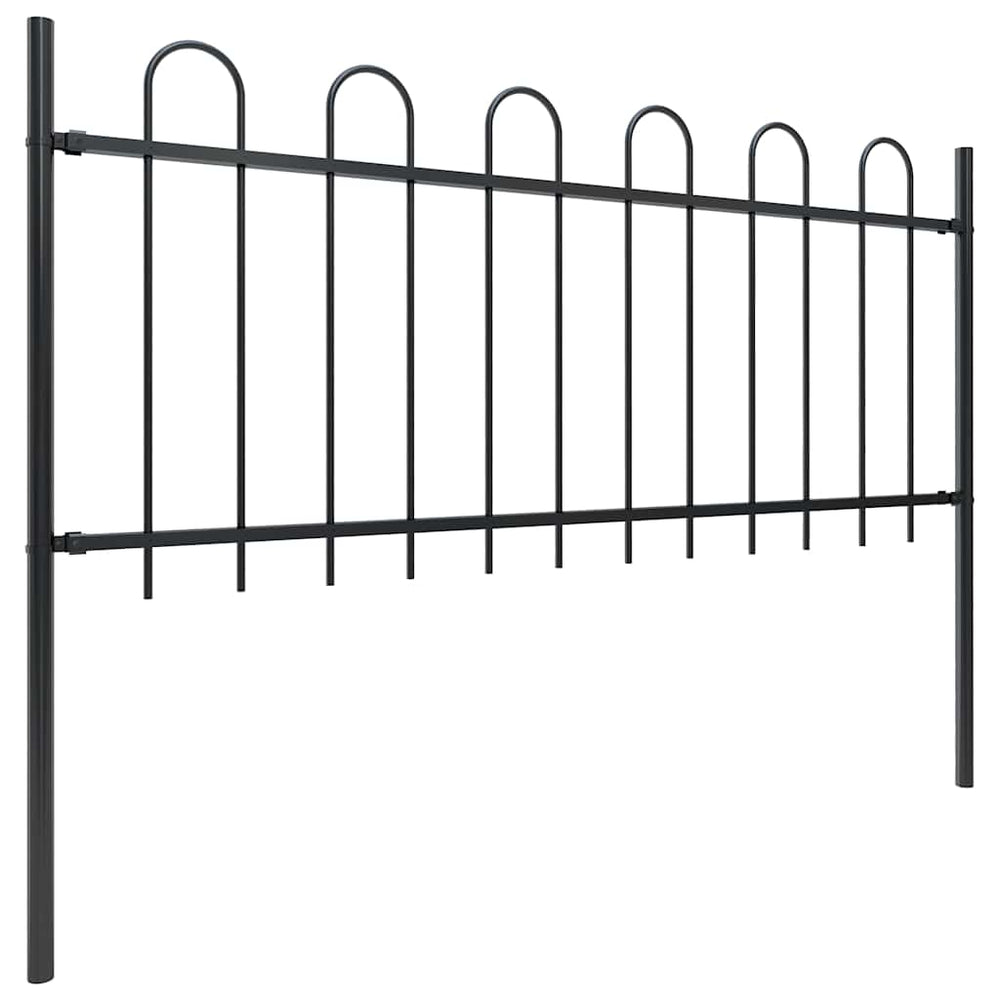 vidaXL Garden Fence BOXTEL with Arch Top Steel 181 x 100 cm Black