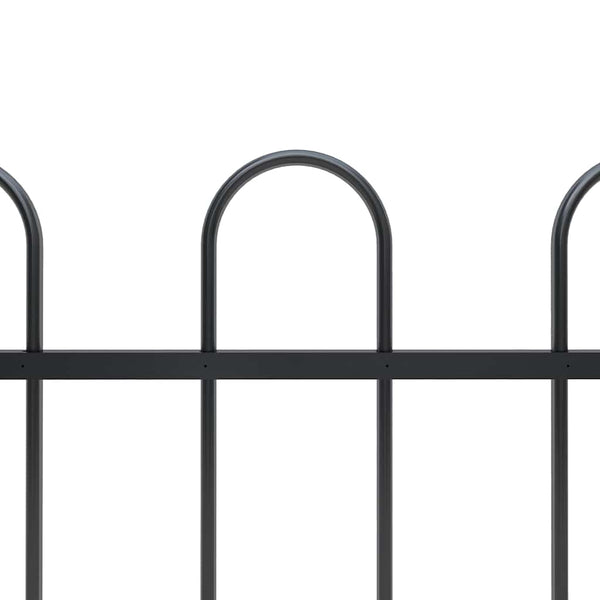 vidaXL Garden Fence BOXTEL with Arch Top Steel 181 x 100 cm Black