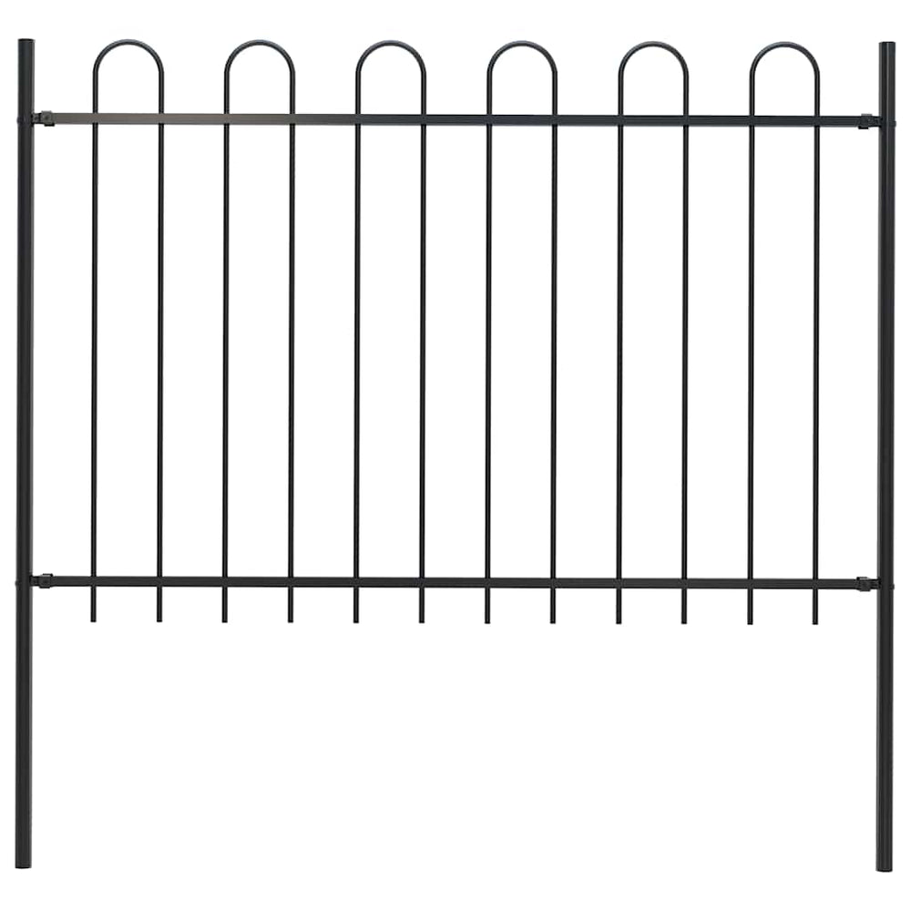 vidaXL Garden Fence BOXTEL with Arch Top Steel 181 x 120 cm Black