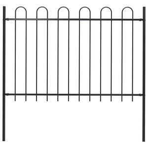 vidaXL Garden Fence BOXTEL with Arch Top Steel 181 x 120 cm Black
