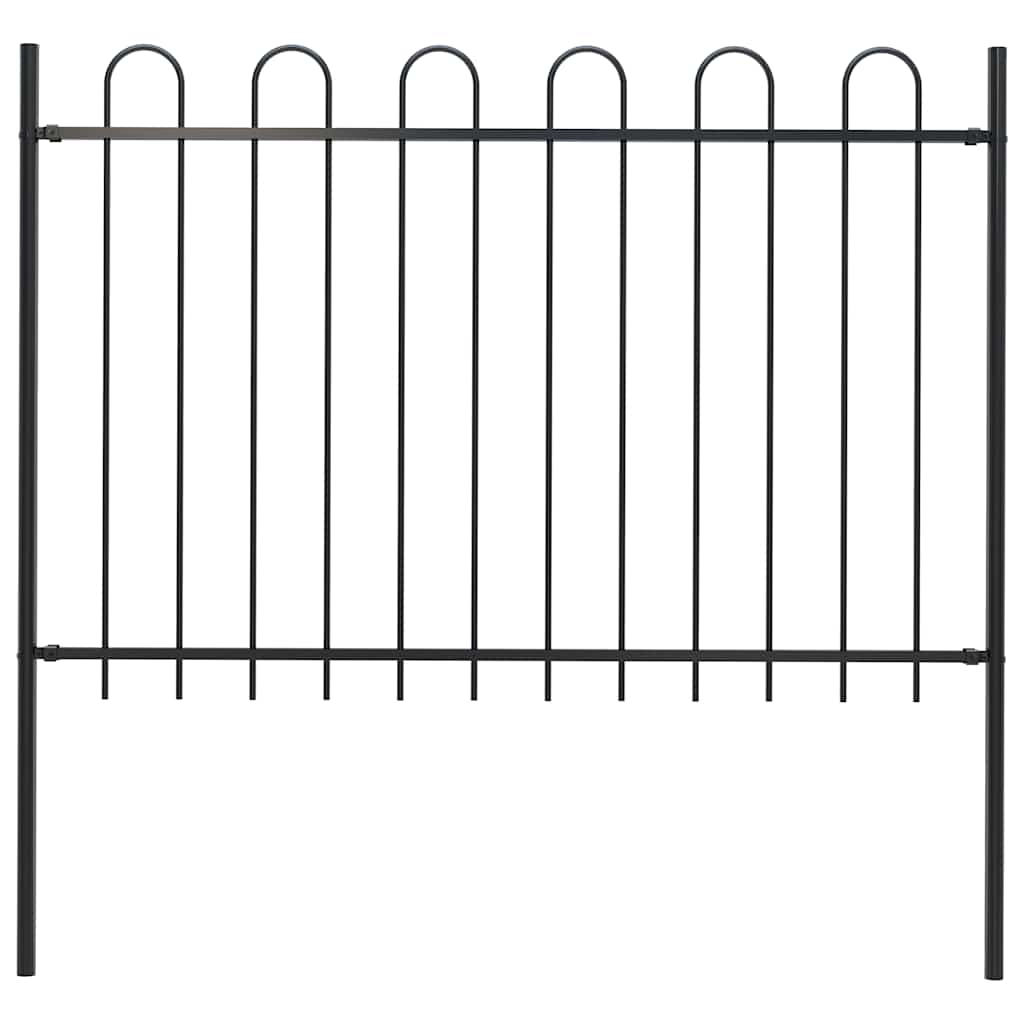 vidaXL Garden Fence BOXTEL with Arch Top Steel 181 x 120 cm Black