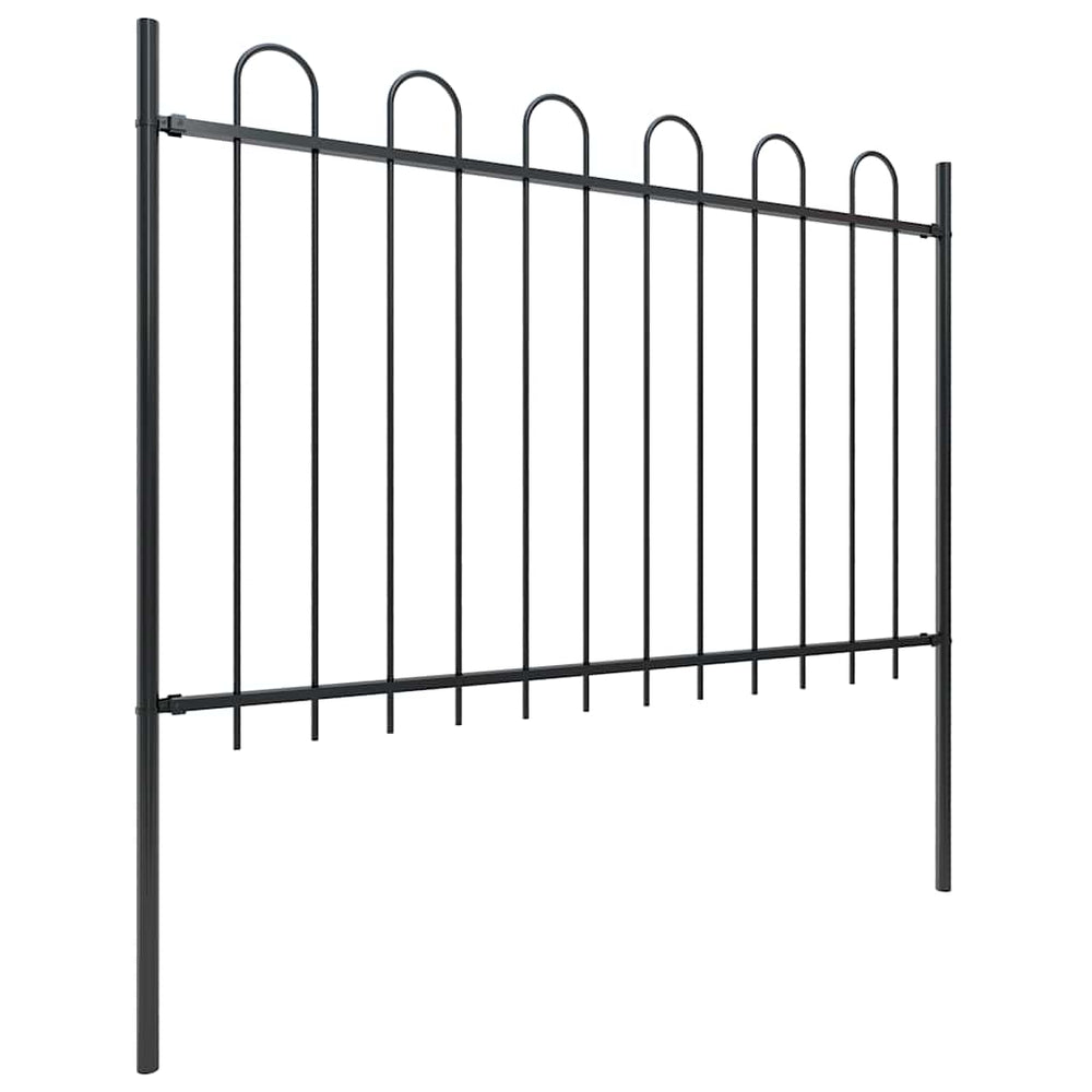 vidaXL Garden Fence BOXTEL with Arch Top Steel 181 x 120 cm Black