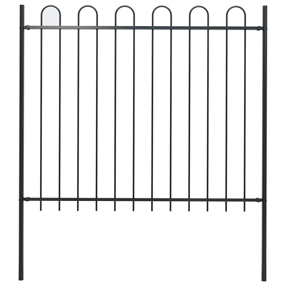 vidaXL Garden Fence BOXTEL with Arch Top Steel 181 x 150 cm Black