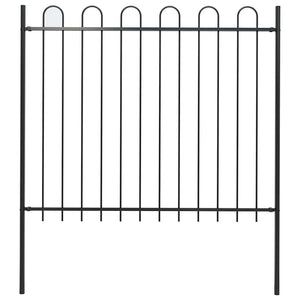 vidaXL Garden Fence BOXTEL with Arch Top Steel 181 x 150 cm Black