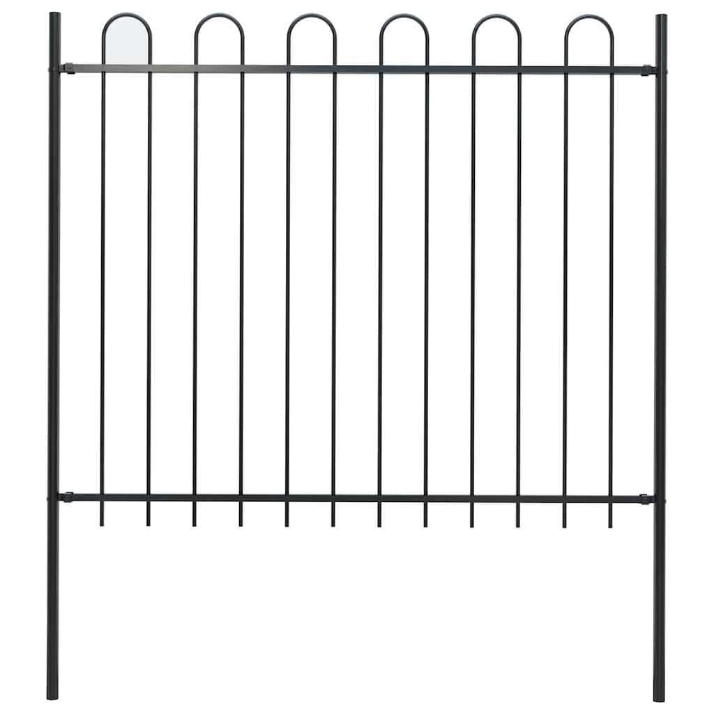 vidaXL Garden Fence BOXTEL with Arch Top Steel 181 x 150 cm Black