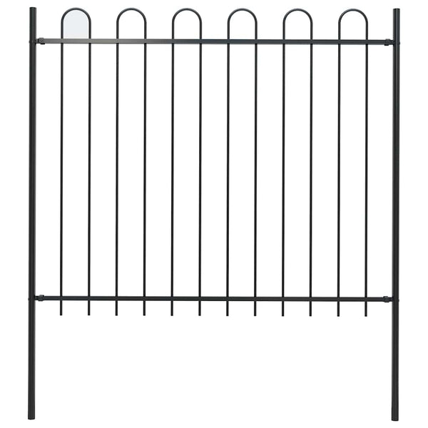vidaXL Garden Fence BOXTEL with Arch Top Steel 181 x 150 cm Black