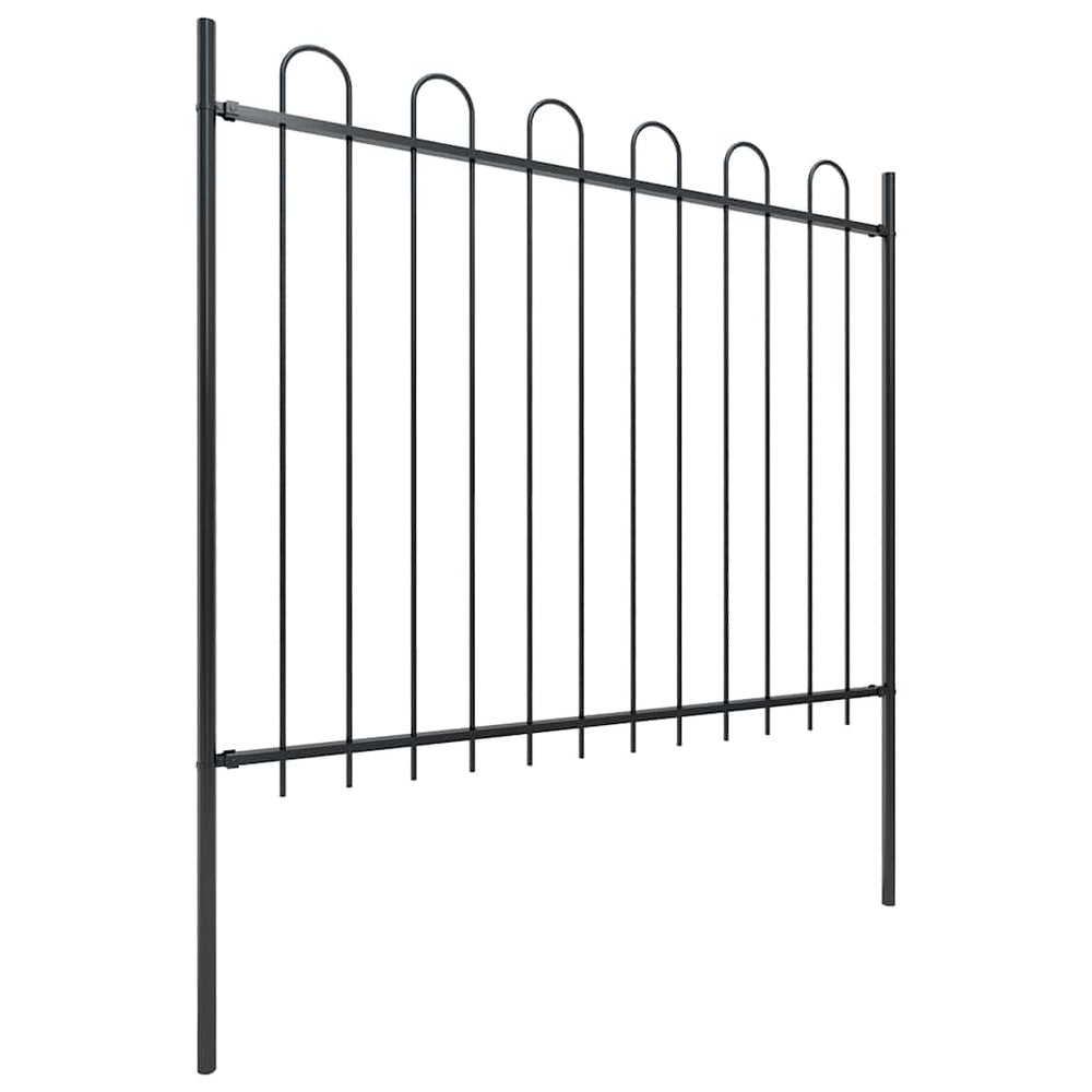 vidaXL Garden Fence BOXTEL with Arch Top Steel 181 x 150 cm Black