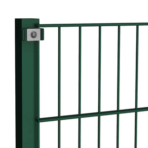 vidaXL Fence Panel with Posts Iron 176.5 x 80 cm Green