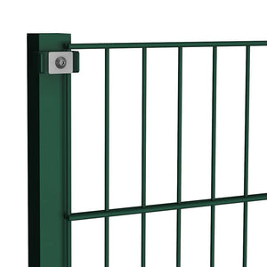 vidaXL Fence Panel with Posts Iron 176.5 x 120 cm Green