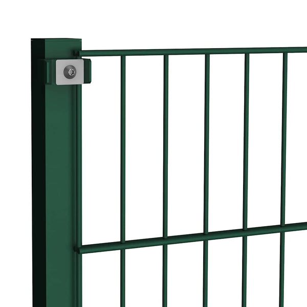 vidaXL Fence Panel with Posts Iron 176.5 x 120 cm Green