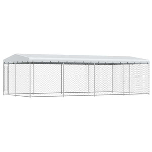 vidaXL Outdoor Dog Kennel with Roof 7.6x3.8x2.3 m