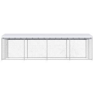vidaXL Outdoor Dog Kennel with Roof 7.6x3.8x2.3 m