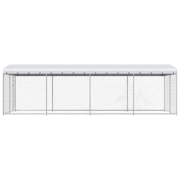 vidaXL Outdoor Dog Kennel with Roof 7.6x3.8x2.3 m