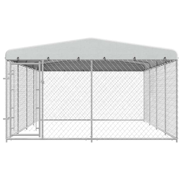 vidaXL Outdoor Dog Kennel with Roof 7.6x3.8x2.3 m