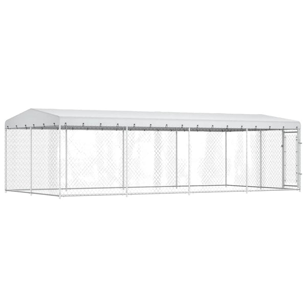 vidaXL Outdoor Dog Kennel with Roof 7.6x3.8x2.3 m
