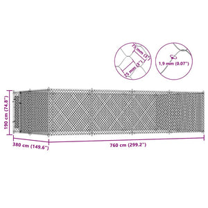 vidaXL Outdoor Dog Kennel 7.6x3.8x1.9 m