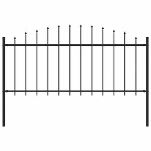 vidaXL Garden Fence Woerden with Spear Top Steel 170 x 75 cm Black