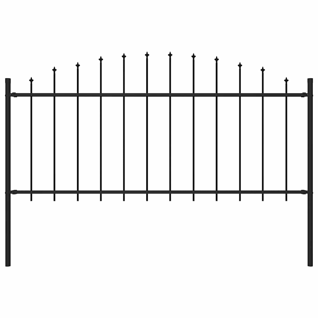 vidaXL Garden Fence Woerden with Spear Top Steel 170 x 75 cm Black