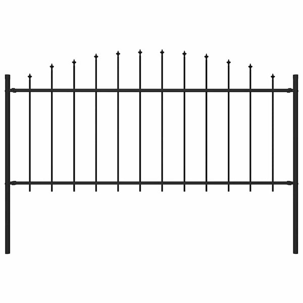 vidaXL Garden Fence Woerden with Spear Top Steel 170 x 75 cm Black