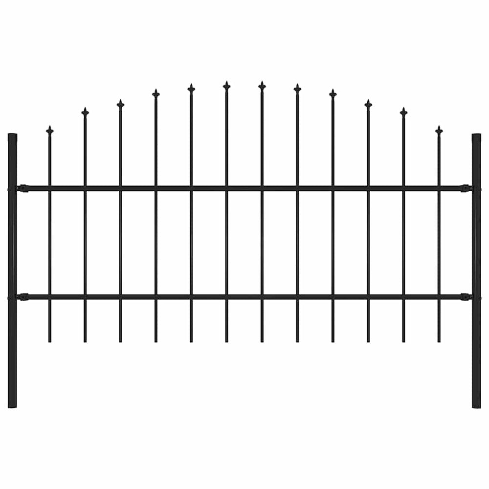 vidaXL Garden Fence Woerden with Spear Top Steel 170 x 100 cm Black