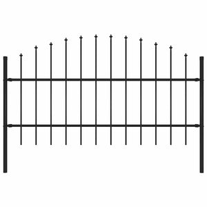 vidaXL Garden Fence Woerden with Spear Top Steel 170 x 100 cm Black